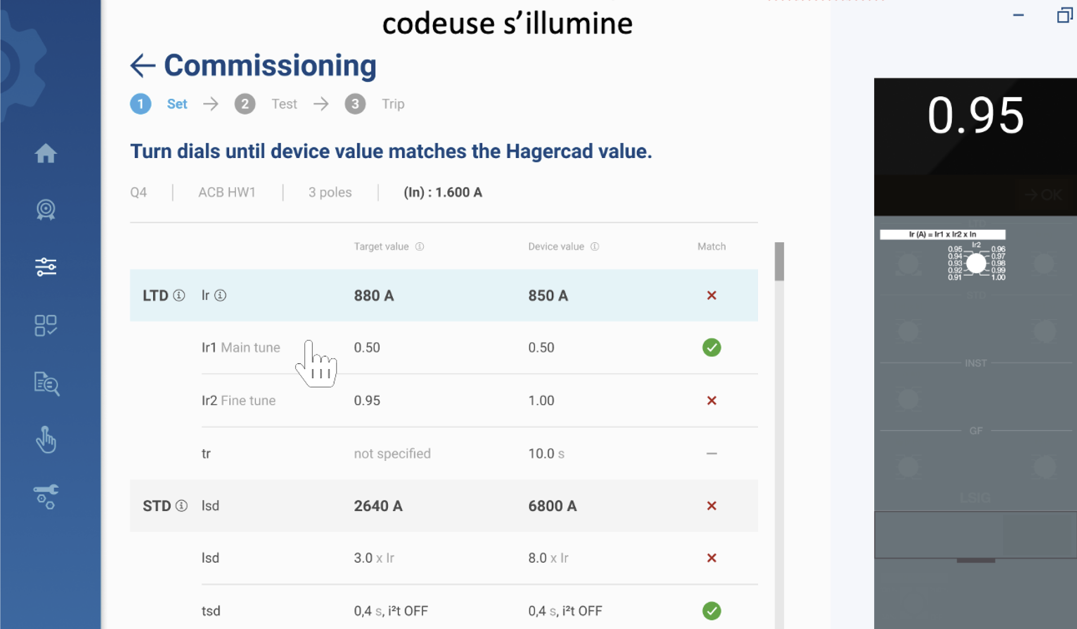 Hager Power Setup — UI
